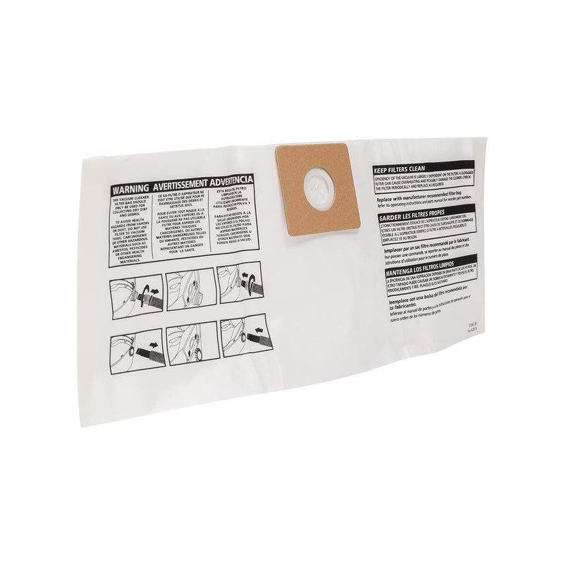 SHOPVAC Shop-Vac 9066900 Disposable Filter Bags, Fits 3 Gallon Tanks, Ideal for Dry Pickup, Non-Hazardous Materials, Compatible With Shop-Vac 3 Gallon Models, ( 3-Pack) - Image 2